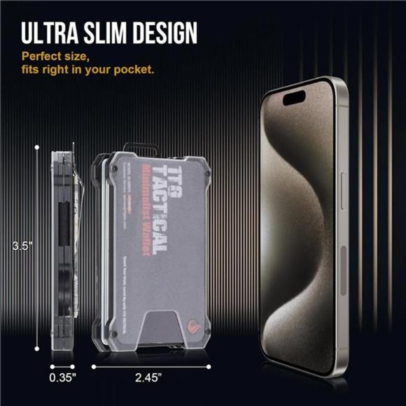 Minimalist Slim Wallet with Money Clip, Front Pocket RFID Blocking Wallet - Picture 5 of 7